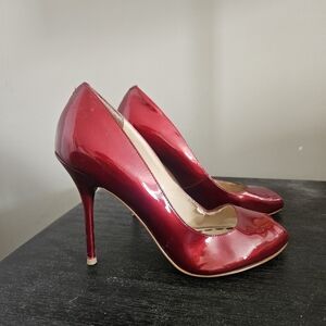 Enzo Angiolini Red Peep Toe Women's Shoes